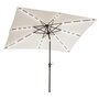 Voir la diapositive 1 : OUTSUNNY Parasol lumineux rectangulaire inclinable dim. 2,68L x 2,05l x 2,48H m parasol LED solaire métal polyester haute densité blanc cassé