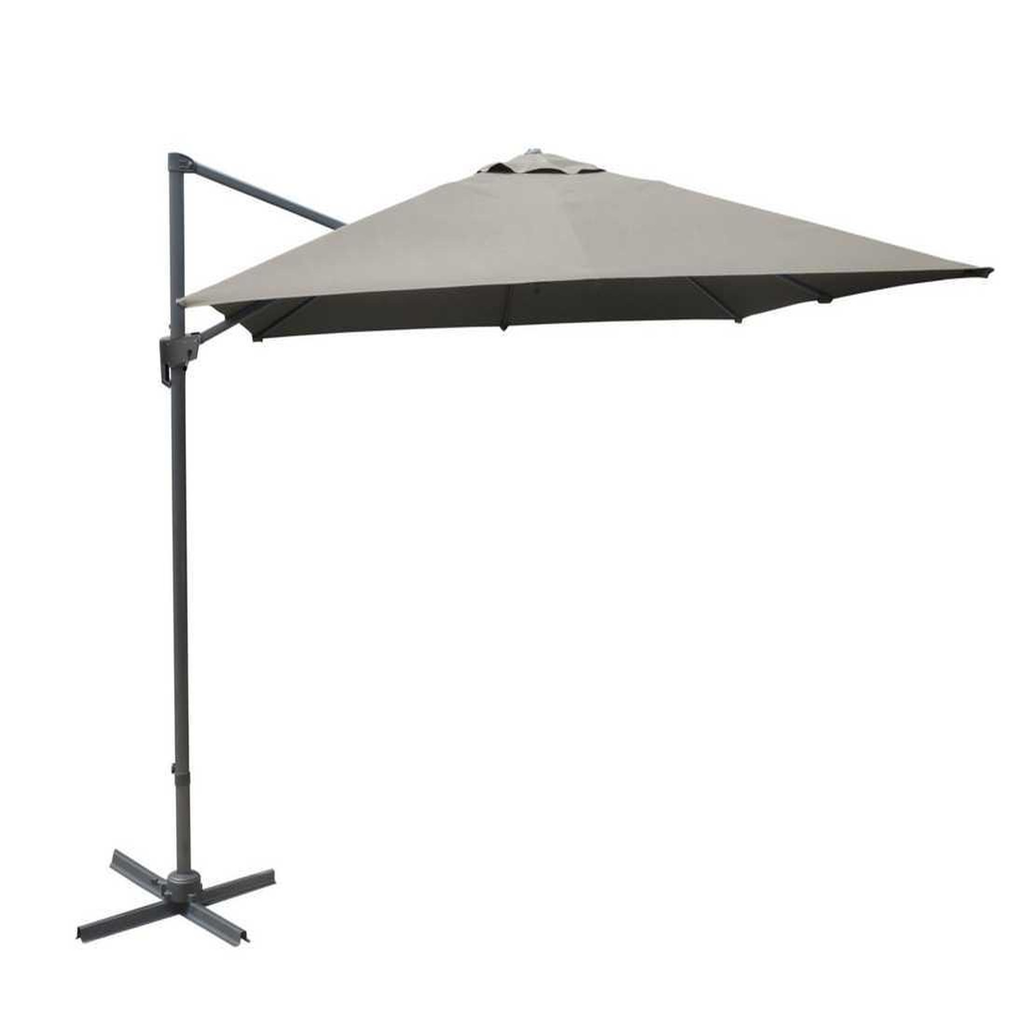 Proloisirs Parasol déporté NH - Toile carré 300 x 300 cm - Couleur taupe
