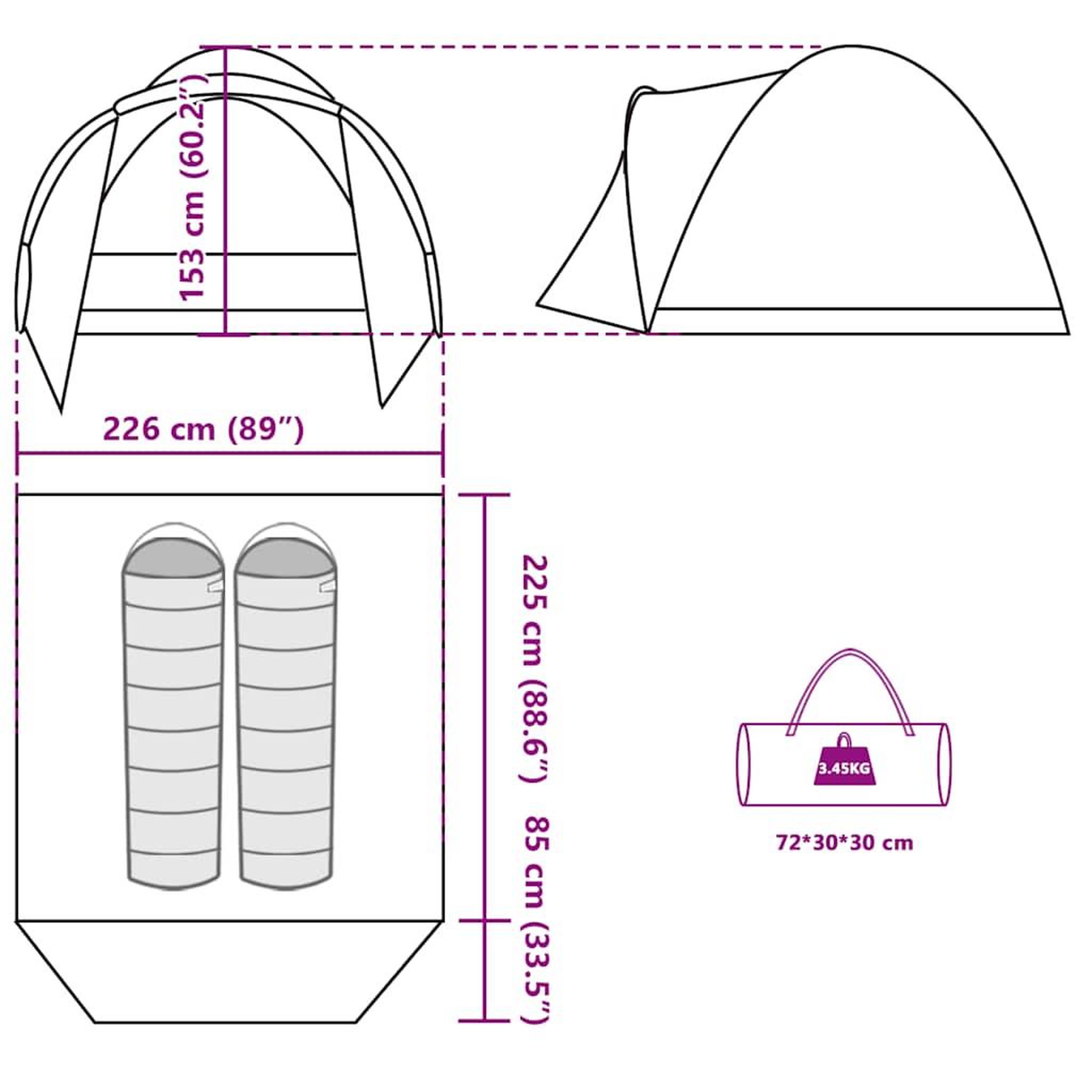 Voir la diapositive 6 : VIDAXL Tente de peche 2 personnes camouflage impermeable
