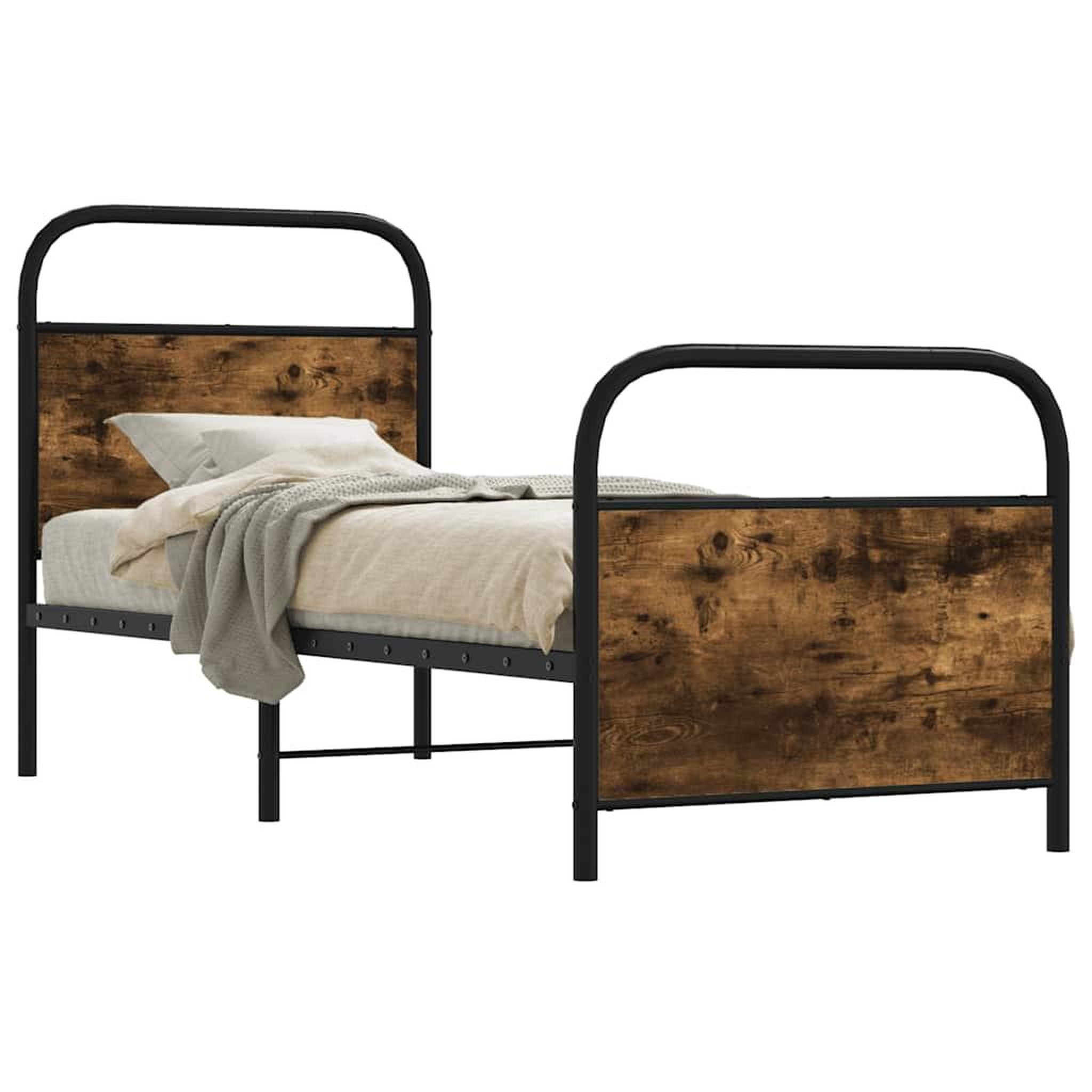 VIDAXL Cadre de lit sans matelas 80x200cm chene fume bois d'ingenierie
