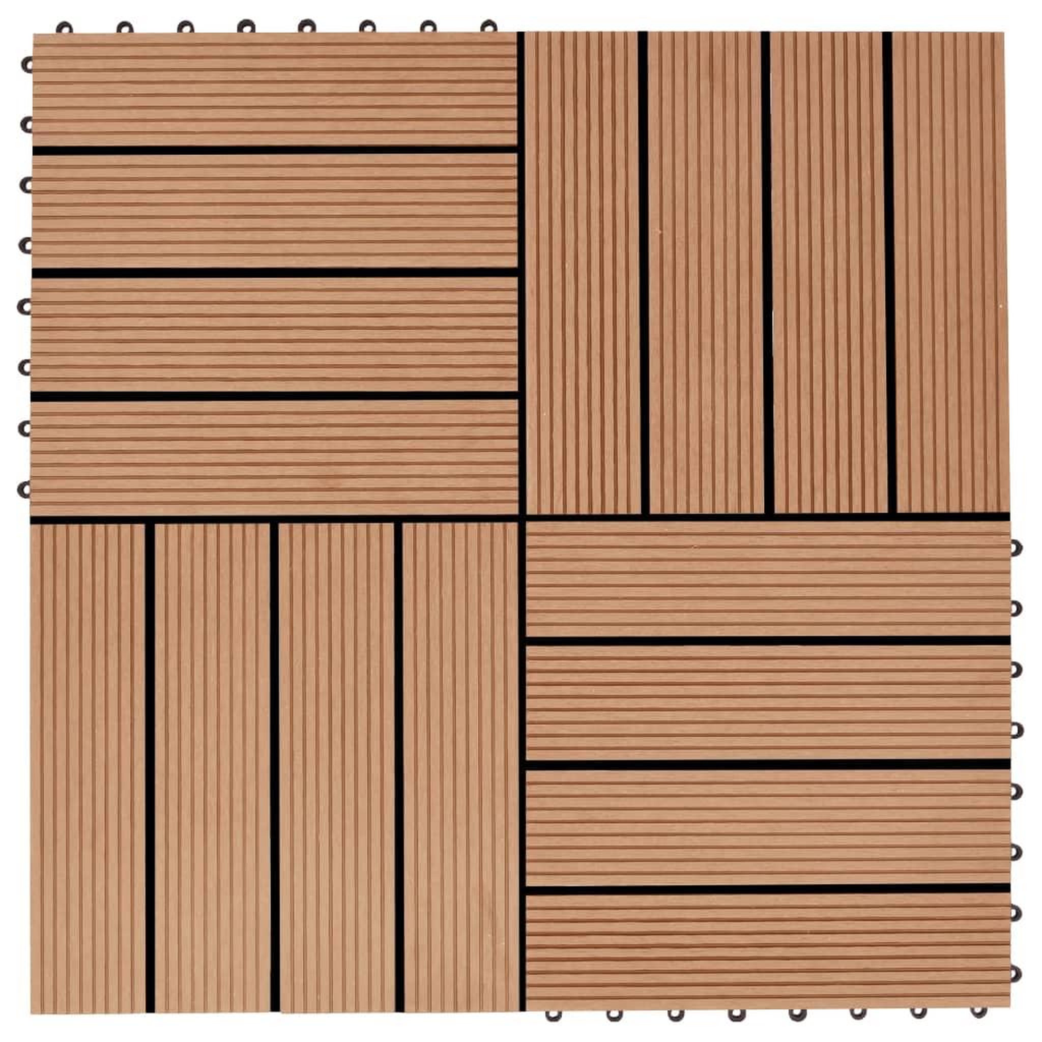 Voir la diapositive 1 : VIDAXL Carreaux de terrasse 22 pcs 30 x 30 cm 2 m^2 WPC Teck
