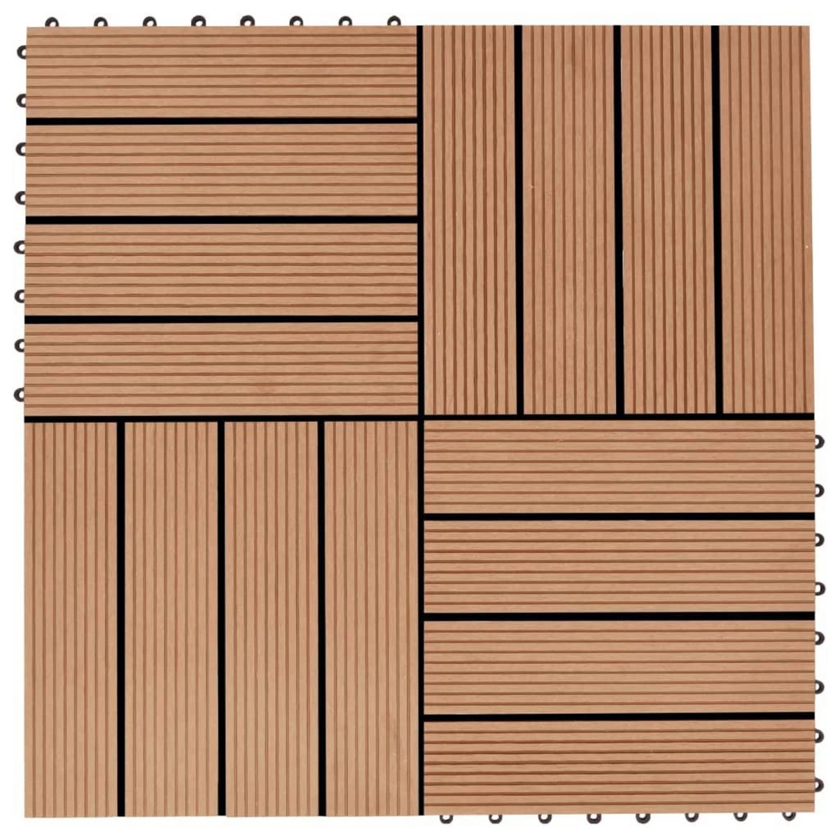 VIDAXL Carreaux de terrasse 22 pcs 30 x 30 cm 2 m^2 WPC Teck
