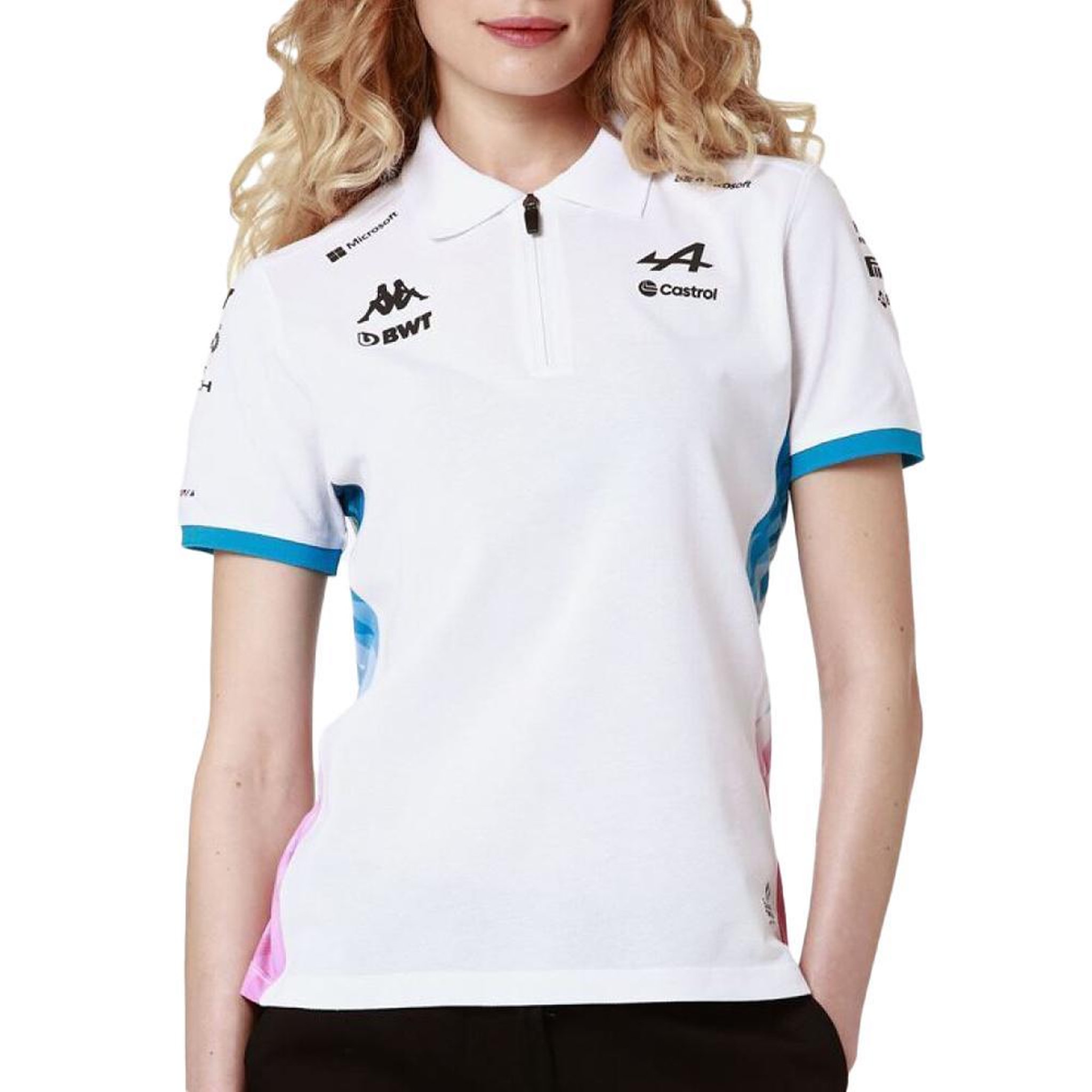 KAPPA Polo Blanc/Turquoise Femme Kappa Adrew. Coloris disponibles : Blanc