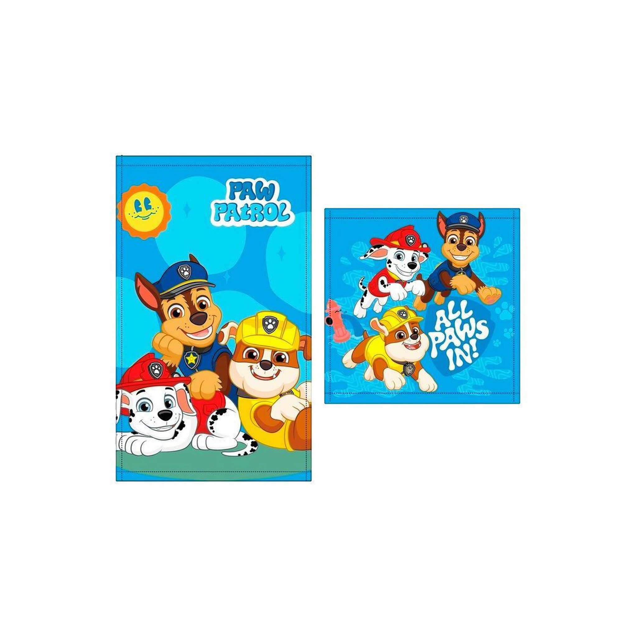 Voir la diapositive 2 : PAW PATROL Ensemble de serviettes enfant Aster motif Paw Patrol coloré