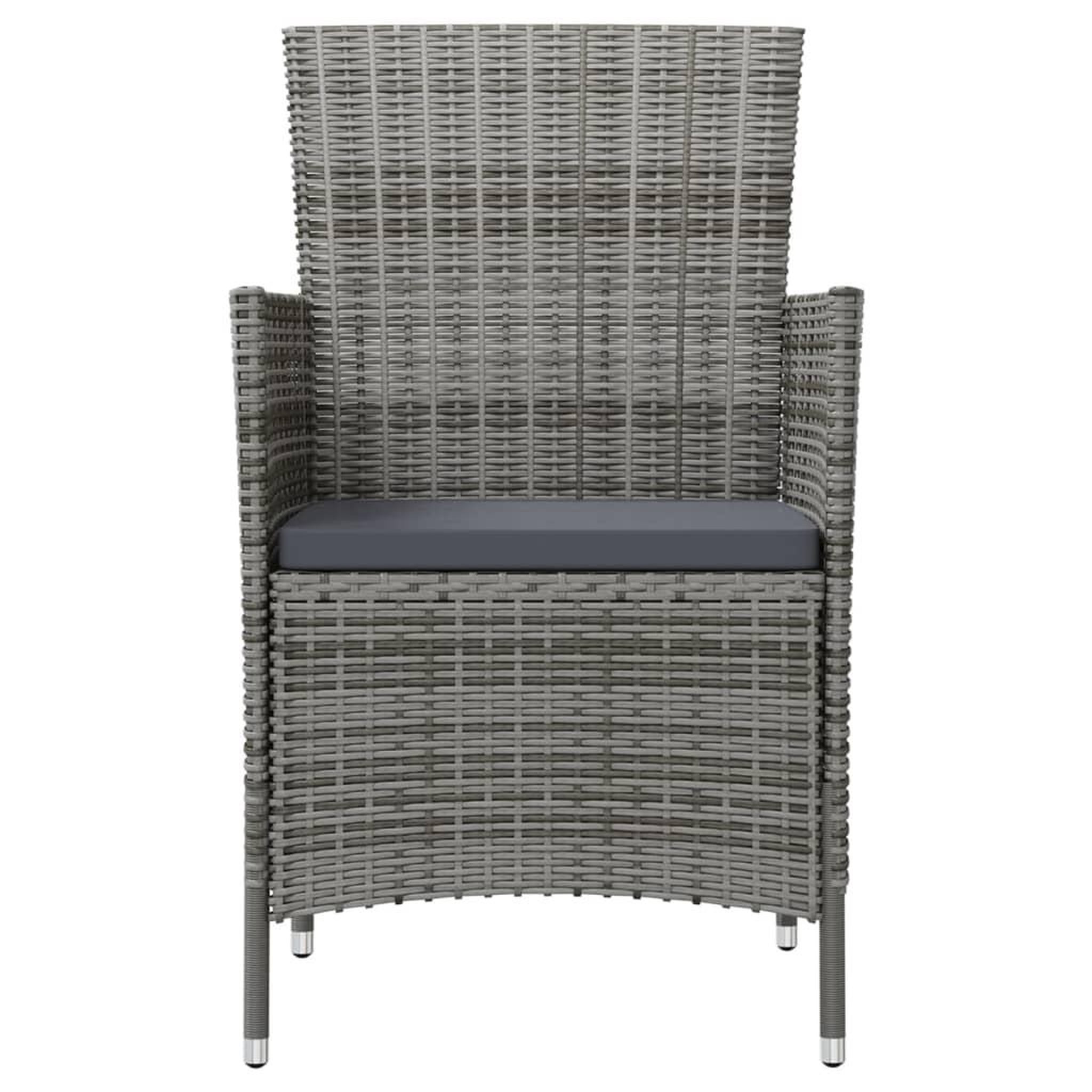 Voir la diapositive 3 : VIDAXL Chaises de jardin avec coussins lot de 2 Resine tressee Gris