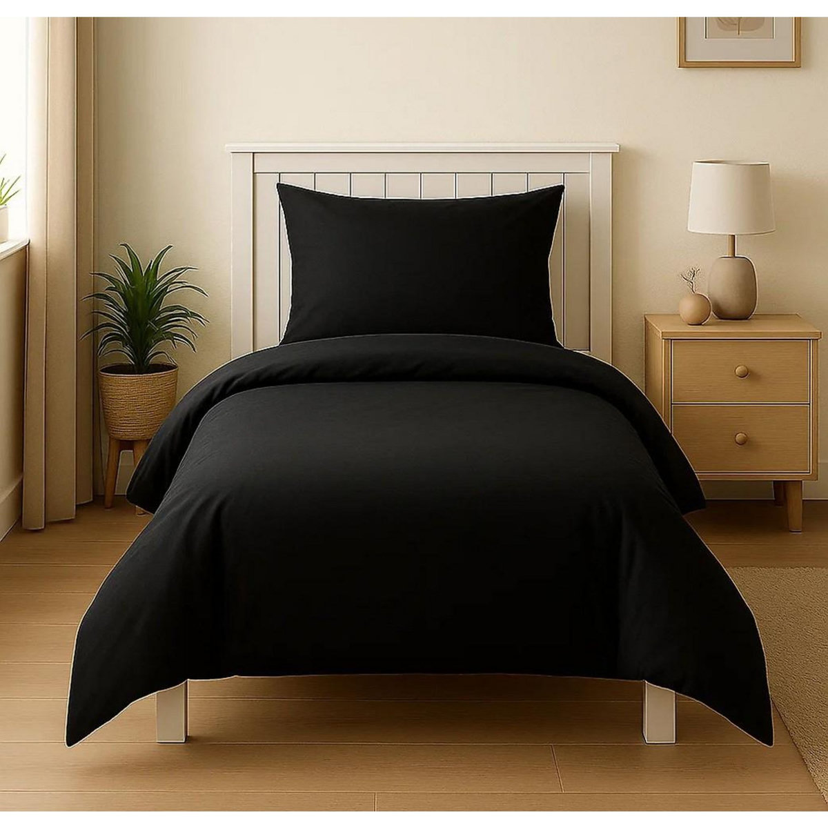 Home collection Housse de couette 100%coton 140x200cm anthracite