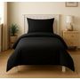 Voir la diapositive 3 : Home collection Housse de couette 100%coton 140x200cm anthracite