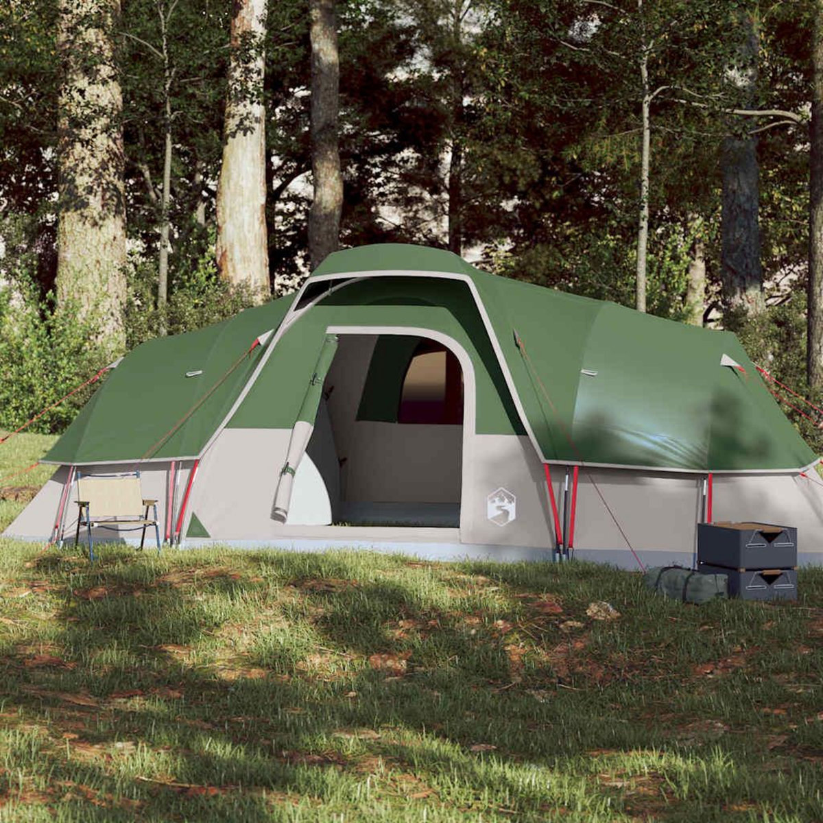 VIDAXL Tente a dome 11 personnes vert impermeable