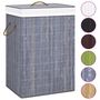 Voir la diapositive 2 : VIDAXL Panier a linge avec une seule section bambou gris