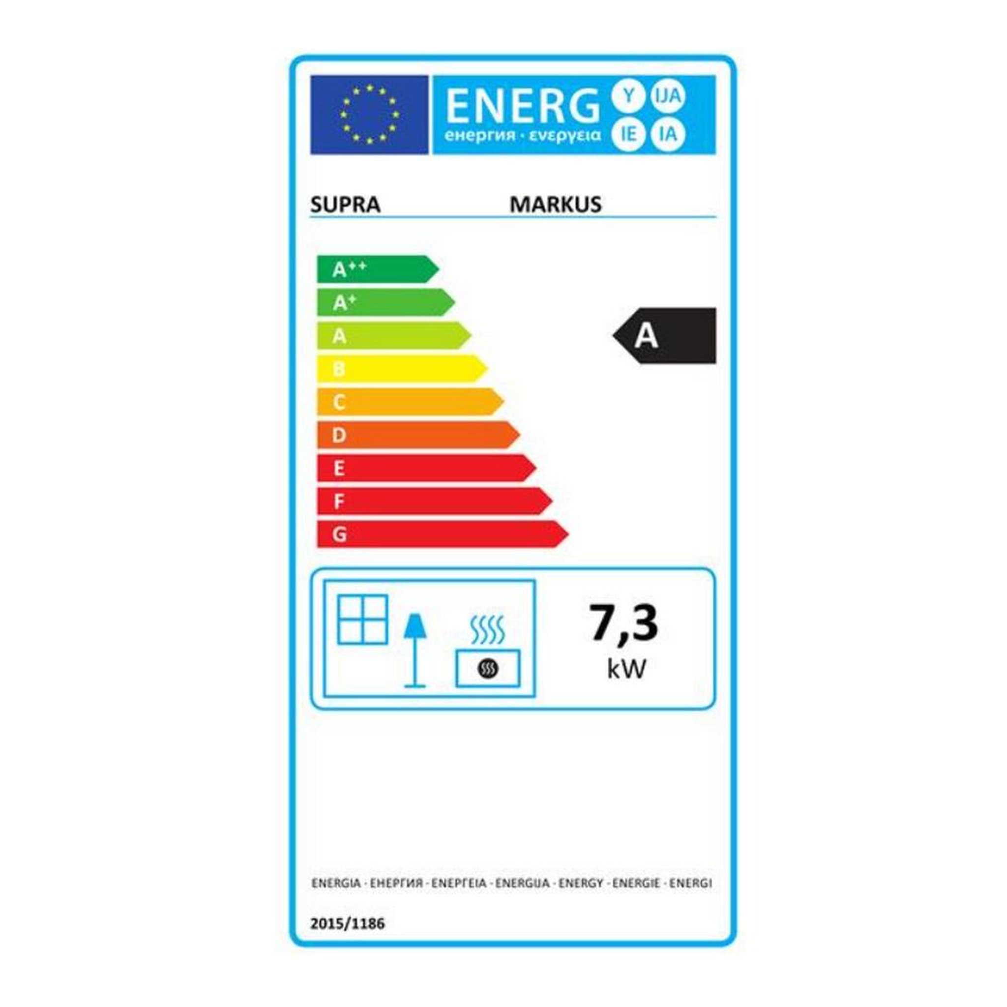 Voir la diapositive 2 : Supra Poêle à bois étanche 7.3kw noir - FR9016170B