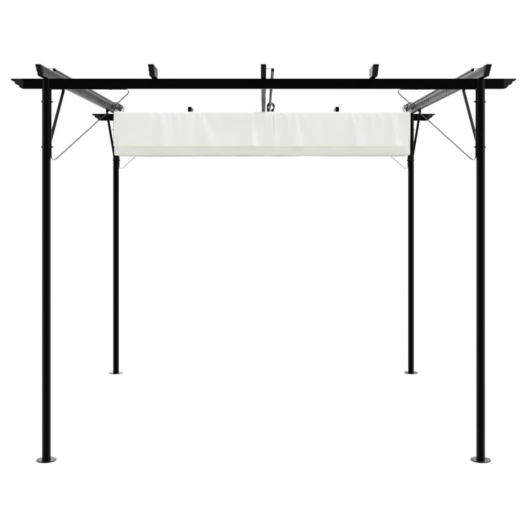 Voir la diapositive 4 : VIDAXL Pergola avec toit retractable Blanc creme 3 x 3 m Acier