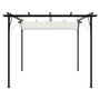 Voir la diapositive 4 : VIDAXL Pergola avec toit retractable Blanc creme 3 x 3 m Acier