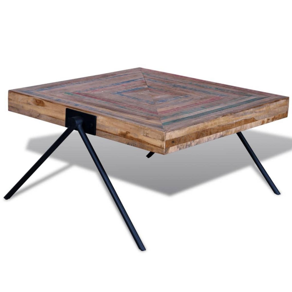 VIDAXL Table basse avec pieds en V Bois de teck recycle