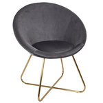 Paris Prix Fauteuil Design Velours  Karl  83cm Gris