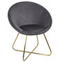 Voir la diapositive 1 : Paris Prix Fauteuil Design Velours  Karl  83cm Gris