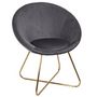 Voir la diapositive 1 : Paris Prix Fauteuil Design Velours  Karl  83cm Gris
