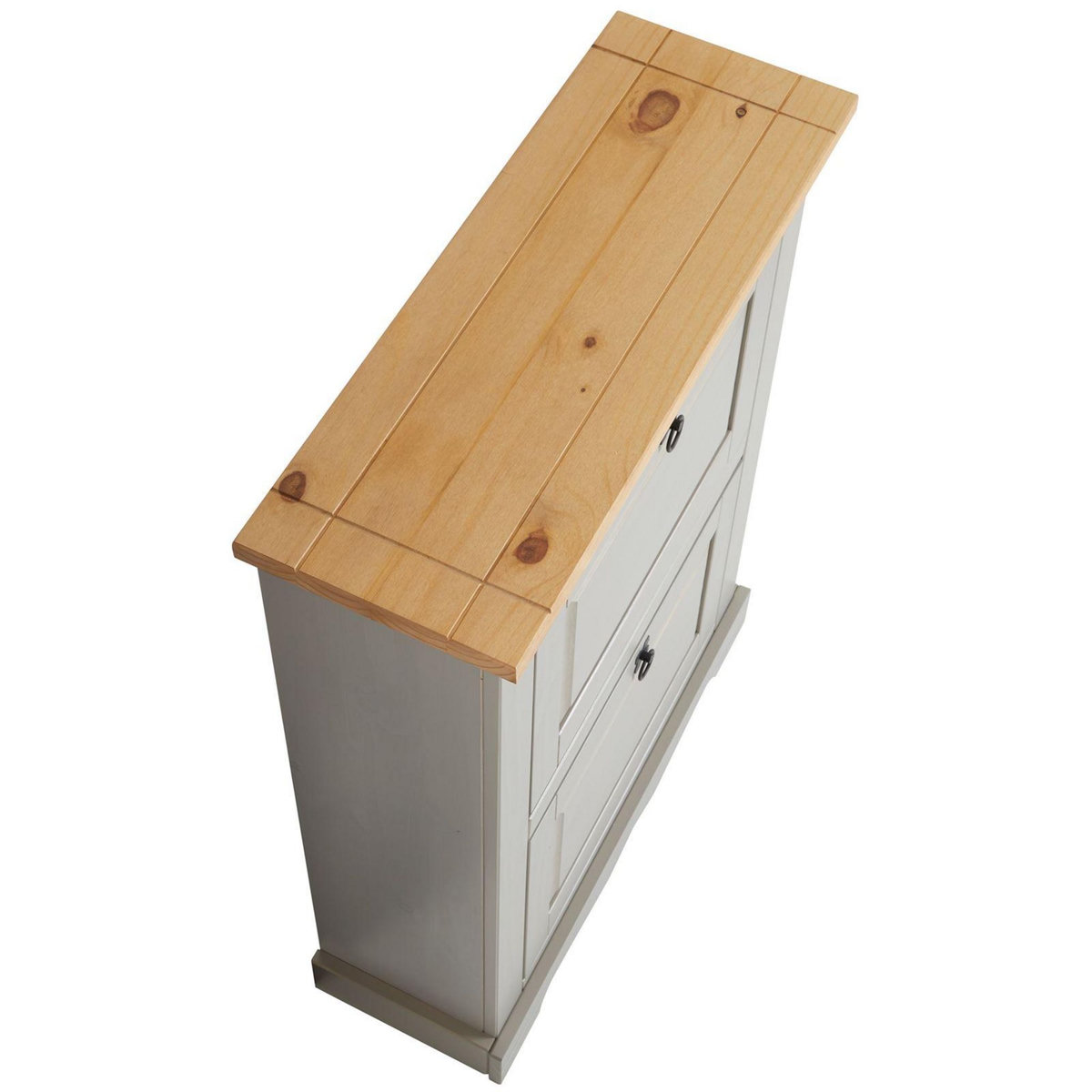 IDIMEX Meuble à chaussures TEQUILA avec 2 abattants, style mexicain en pin