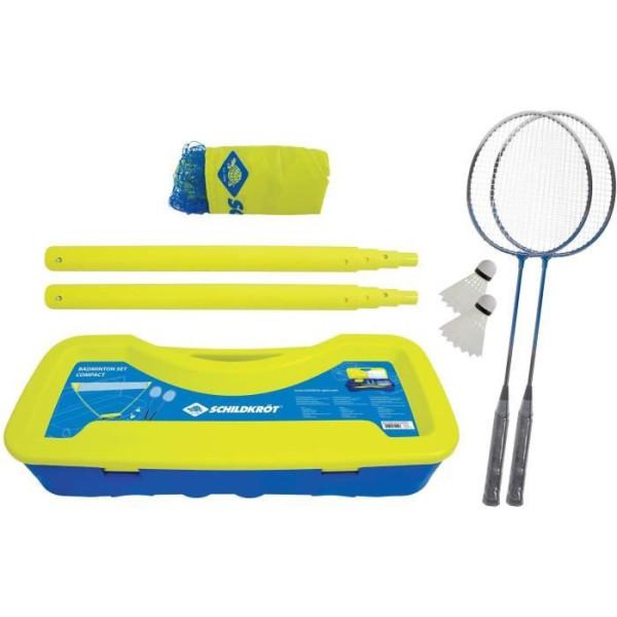 Voir la diapositive 2 : SCHILDKROT Ensemble de badminton - SCHILDKROT - Donic Schildkröt - 2 raquettes - 1 filet - Couleur bleu/jaune