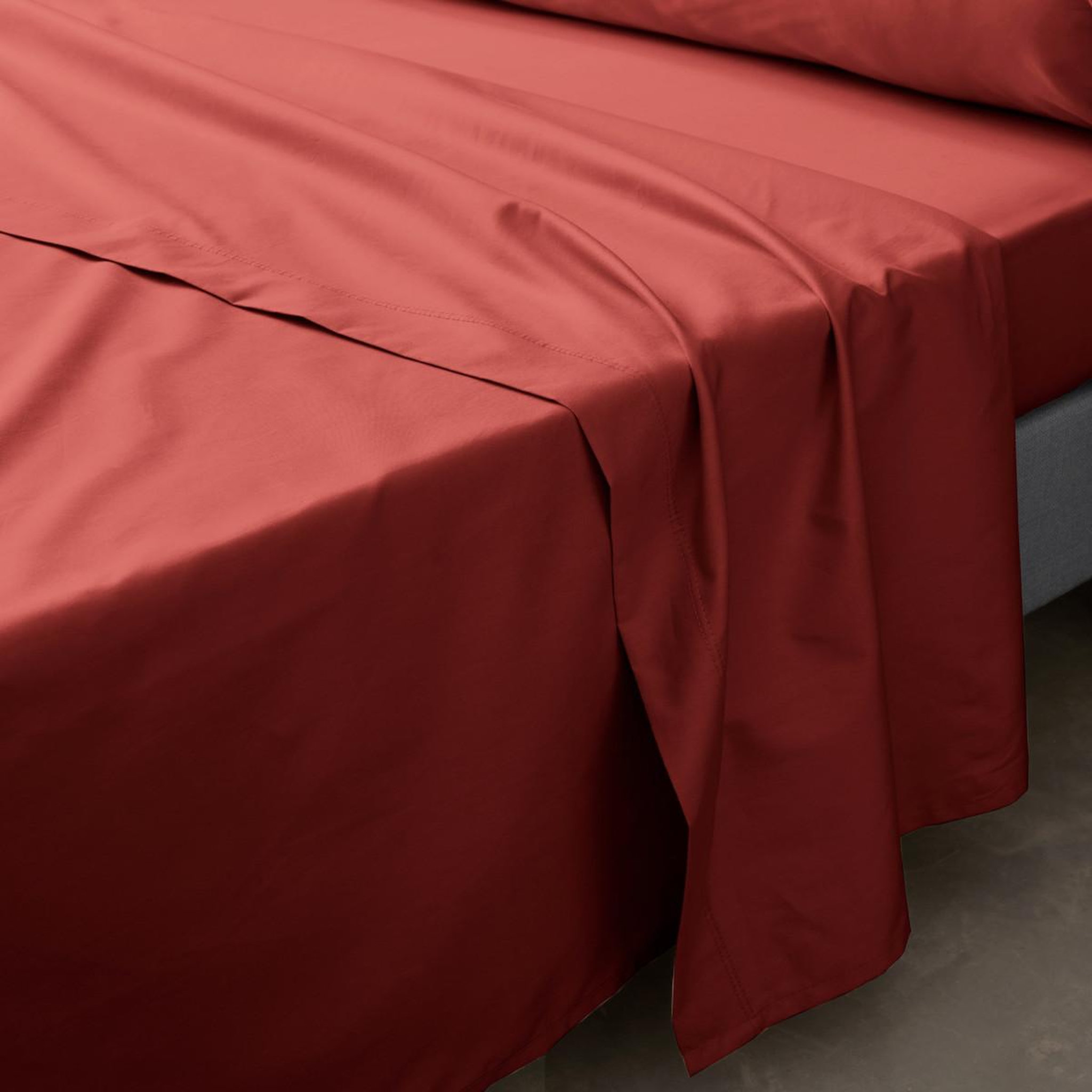 Voir la diapositive 3 : Douceur d'Intérieur Drap plat  percaline  180x290cm terracotta