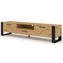 Voir la diapositive 1 : BEST MOBILIER Donnely - meuble tv - effet bois et noir - 200 cm