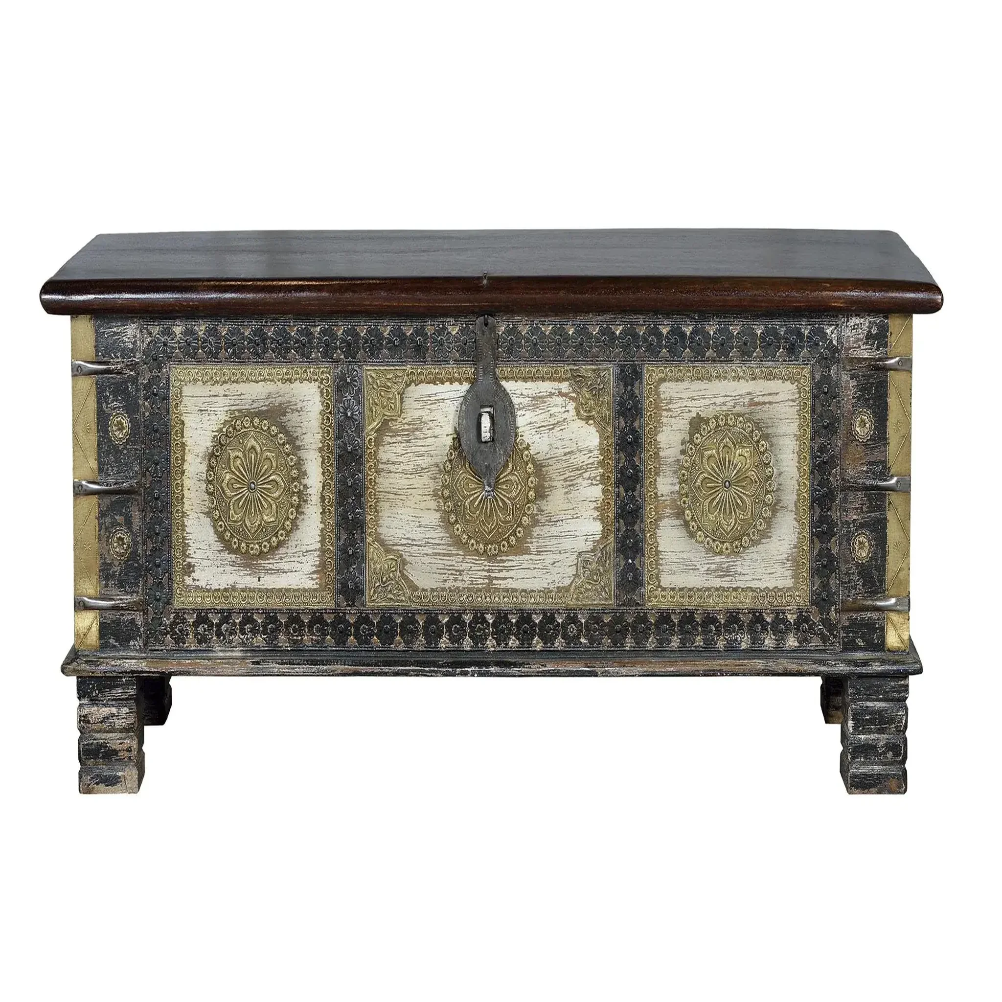 GINER Y COLOMER SL Coffre en bois de manguier massif 116 cm style rustique ethnique
