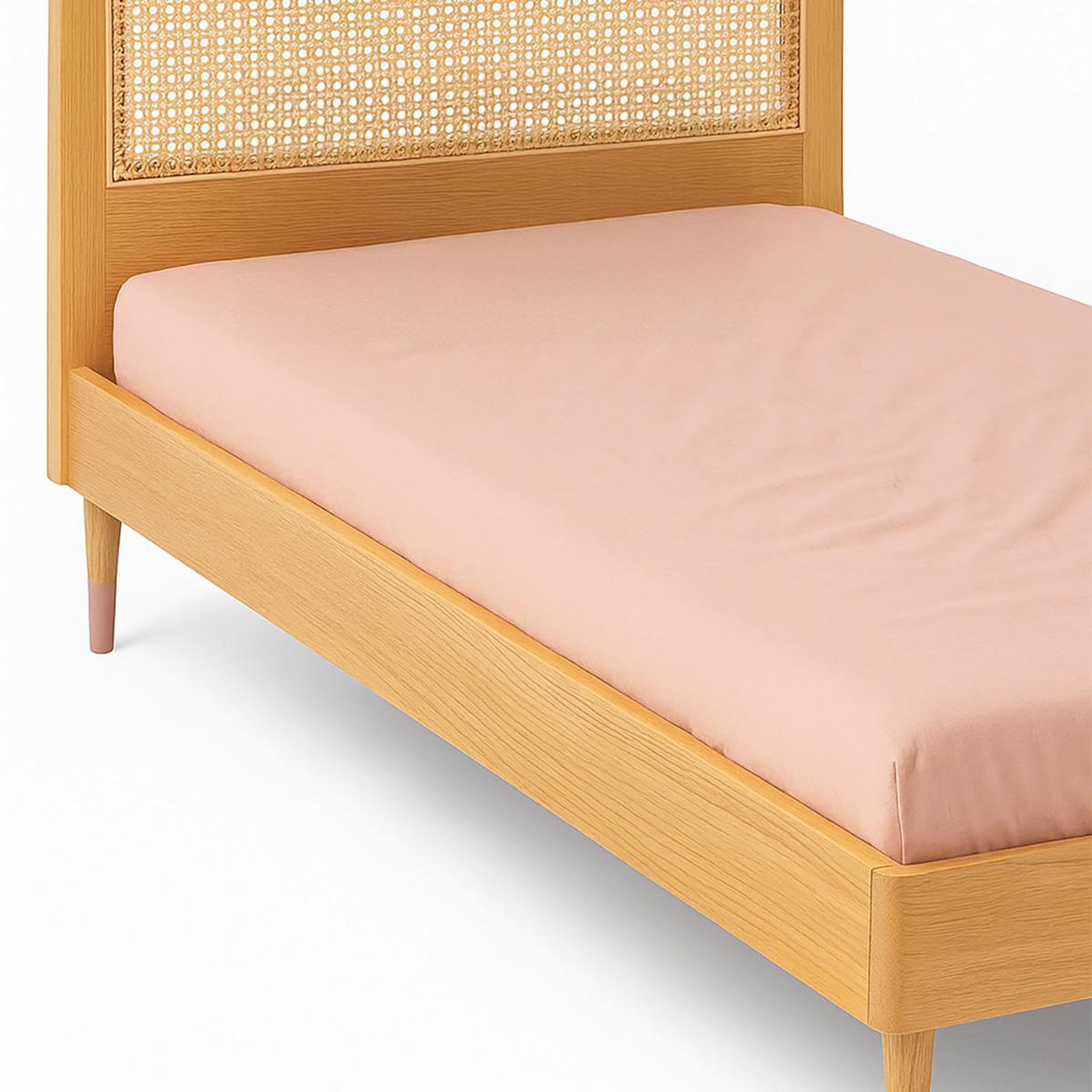 Voir la diapositive 2 : PETIT BEGUIN Drap housse enfant bois de rose 90 x 190 cm