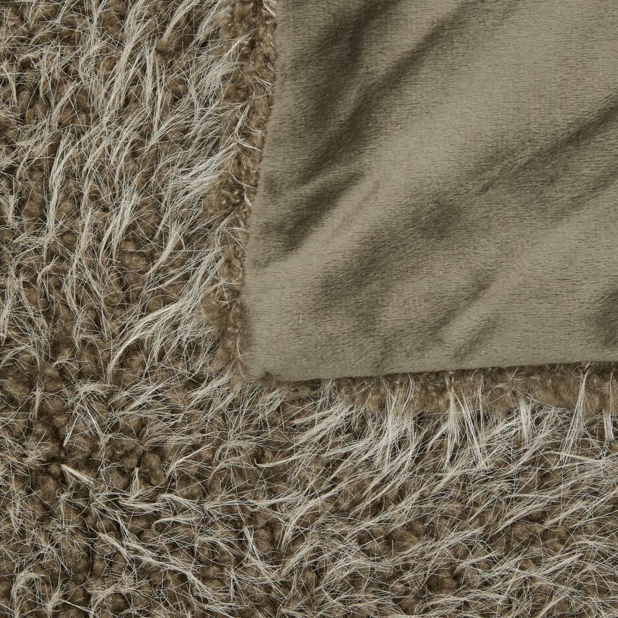 Voir la diapositive 2 : ATMOSPHERA Plaid imitation fourrure  nyero  120x160cm kaki