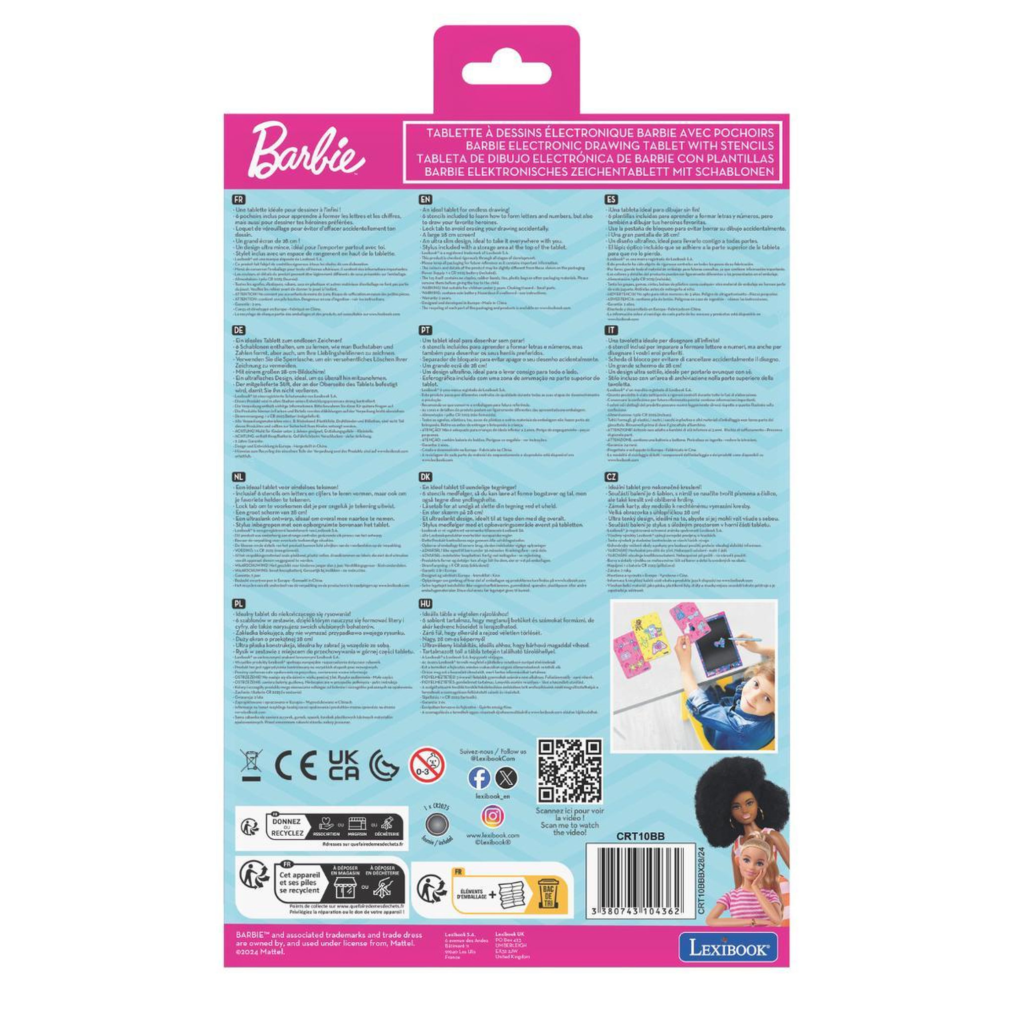Voir la diapositive 6 : Lexibook Tablette à Dessins électronique multicolore Barbie