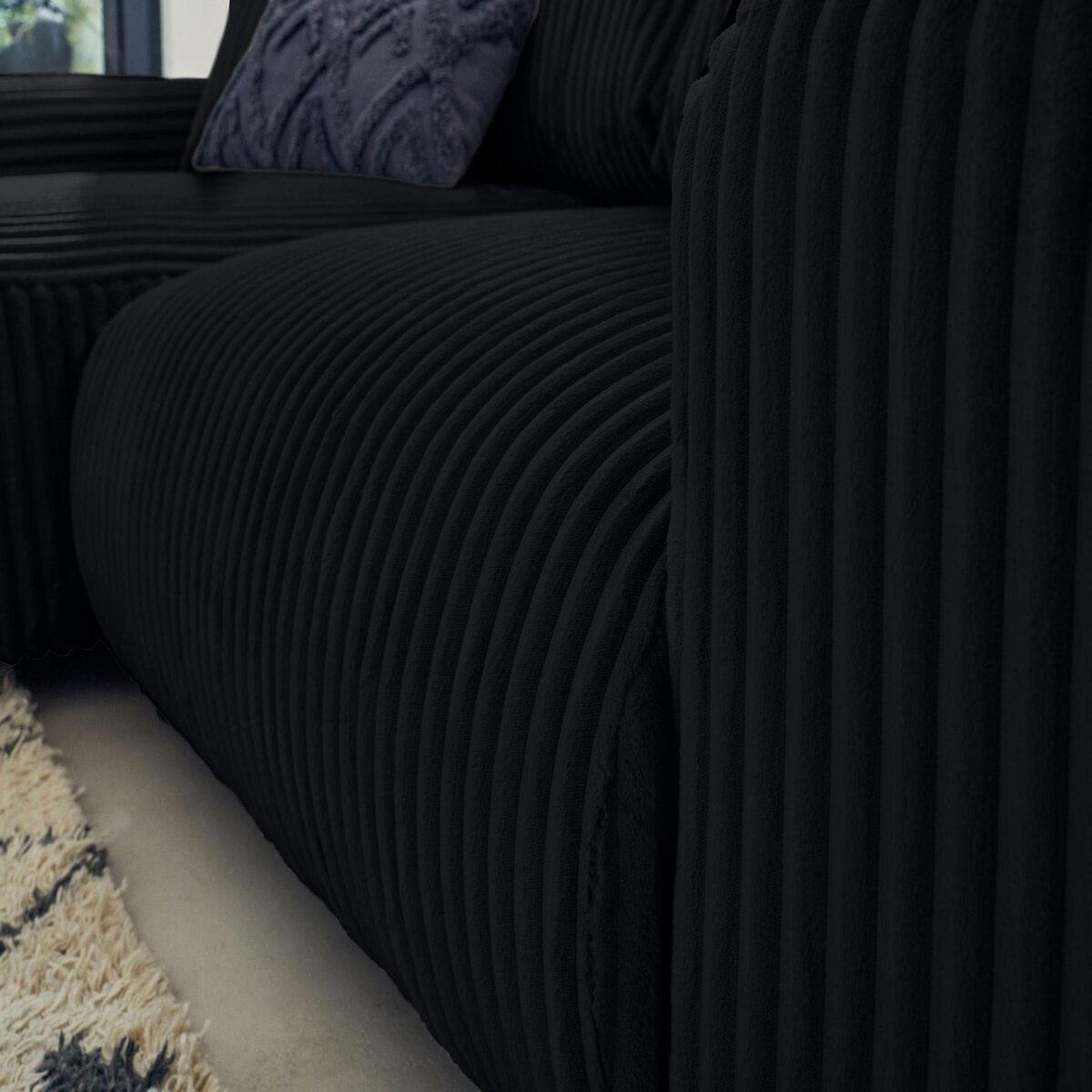 LISA DESIGN Garance - canapé d'angle réversible - 4 places - en velours côtelé grosses côtes