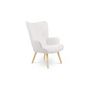 Voir la diapositive 1 : Fauteuil tissu bouclette blanc SVEN