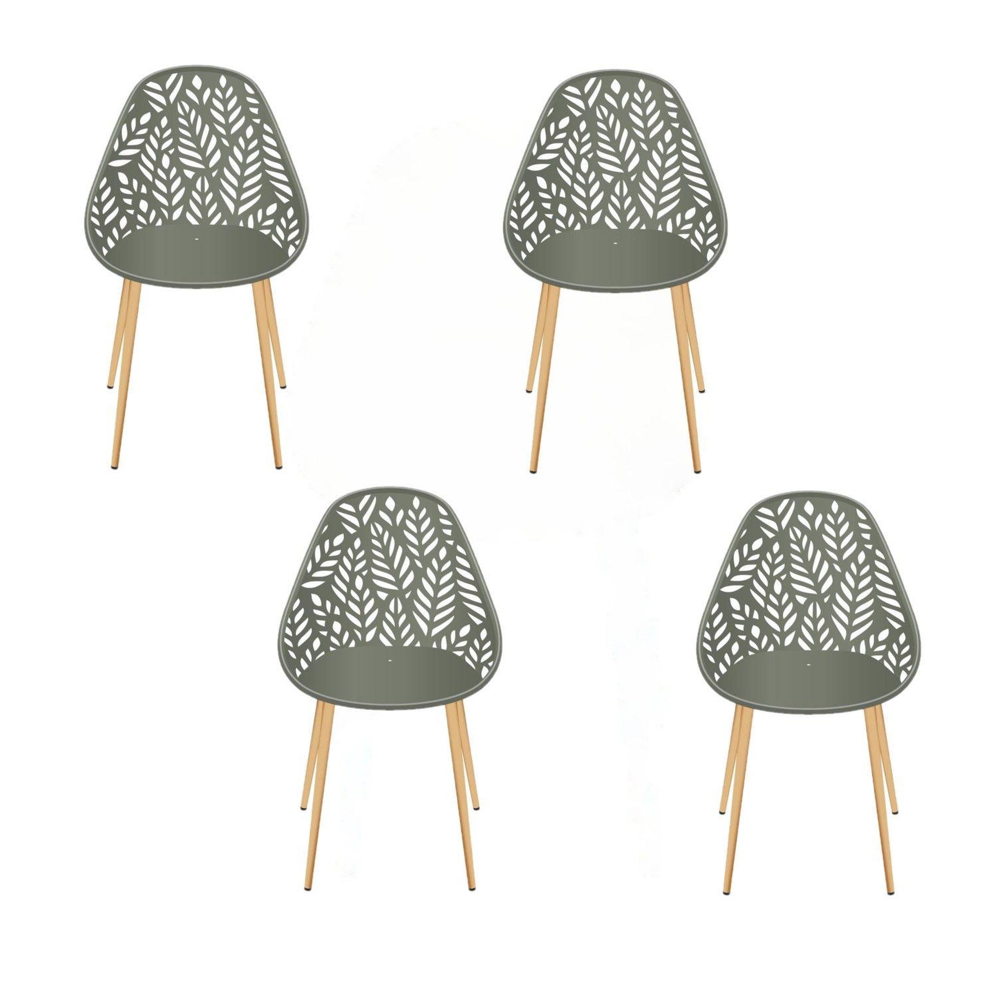 Voir la diapositive 1 : The Home Deco Factory Lot de 4 chaises d'extérieur Calvi en polypropylène