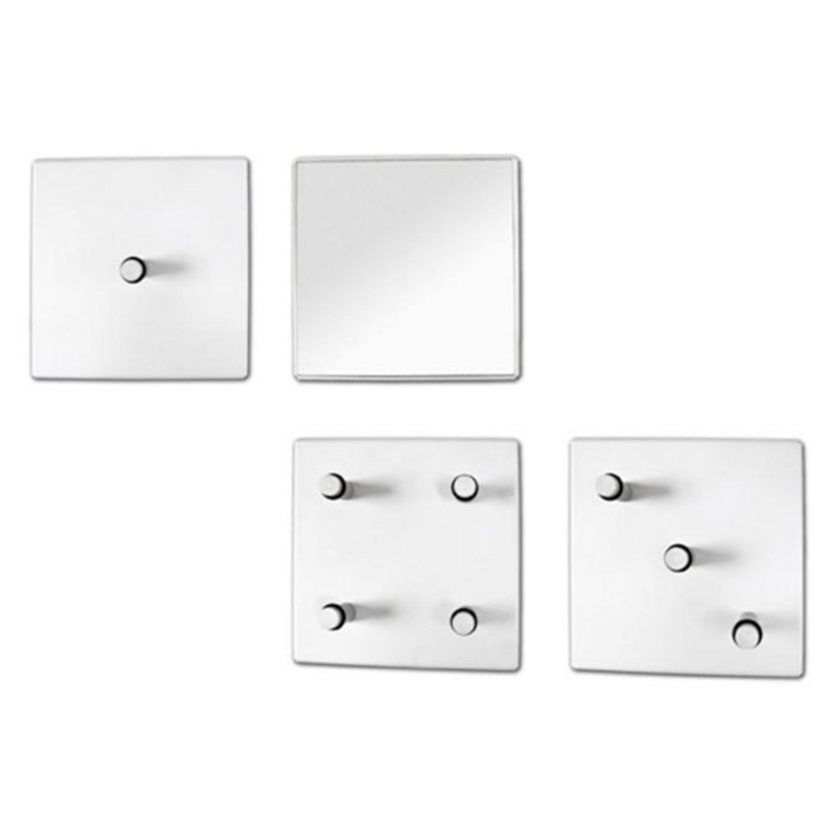 Paris Prix Lot de 4 Patères en Métal  Laqué  15cm Blanc