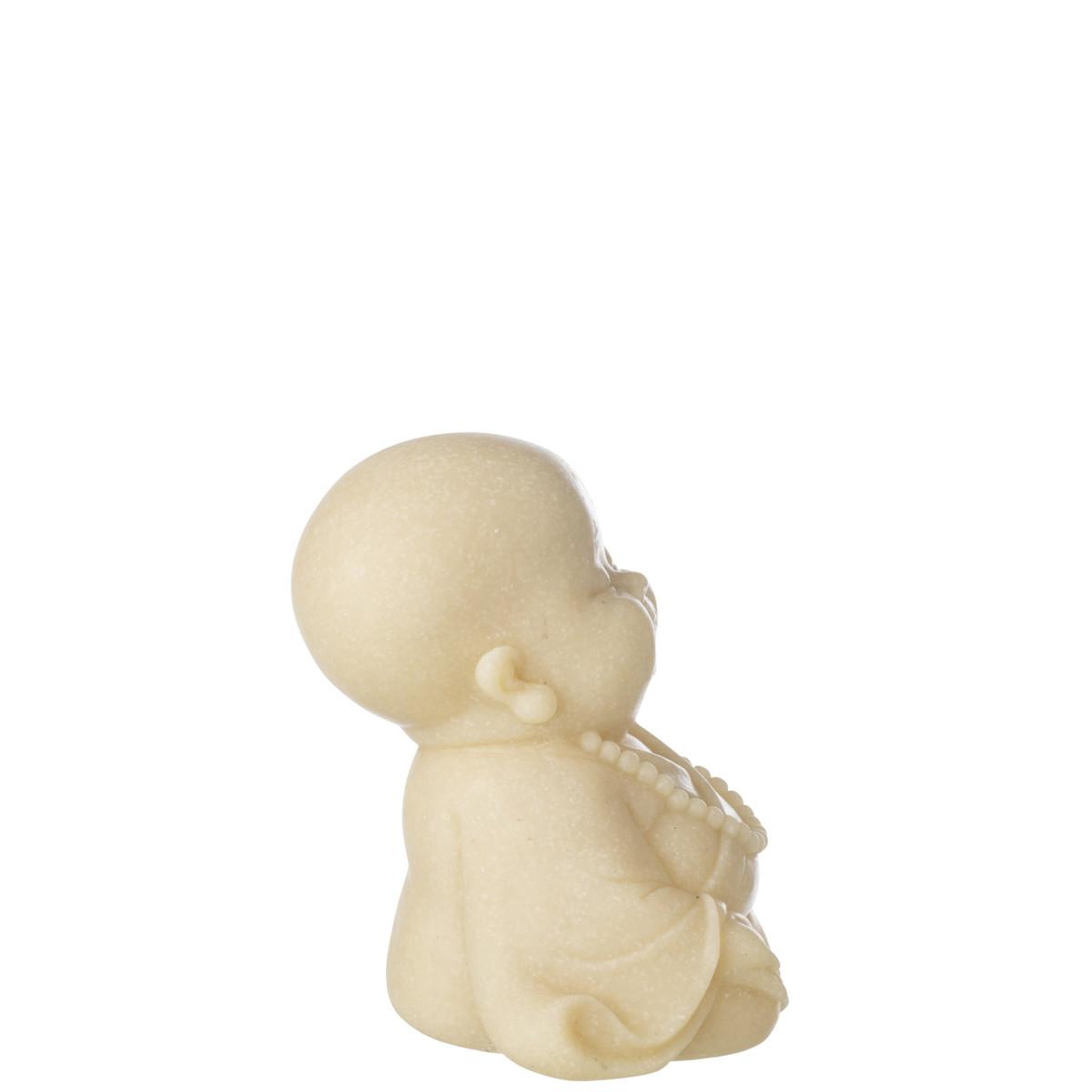 Voir la diapositive 2 : J-LINE Statuette déco moine zen  bodhi  20cm jaune