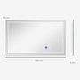 Voir la diapositive 3 : KLEANKIN Miroir LED mural de salle de bain - 100L x 60H cm - luminosité réglable 3 couleurs - interrupteur tactile - système antibué