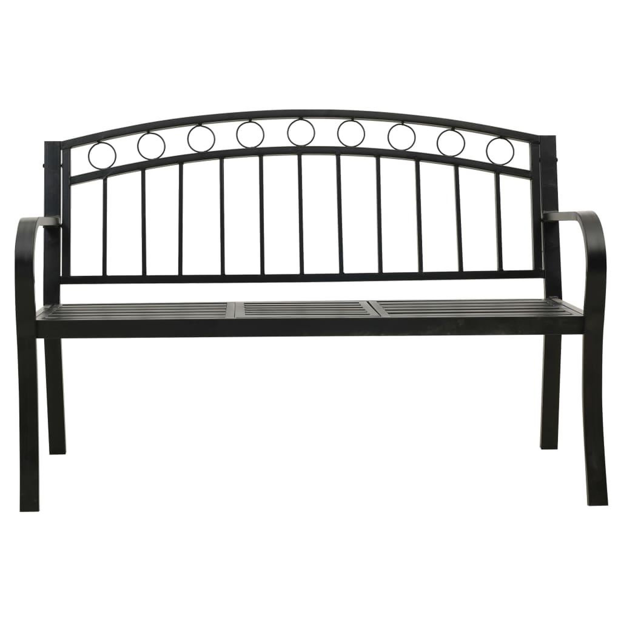 Voir la diapositive 3 : VIDAXL Banc de jardin avec table Noir 120 cm Acier