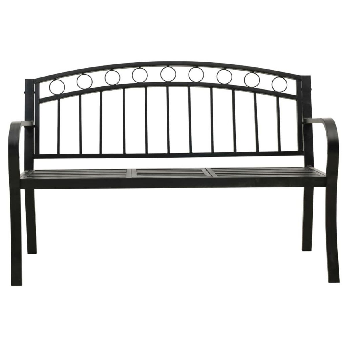 VIDAXL Banc de jardin avec table Noir 120 cm Acier