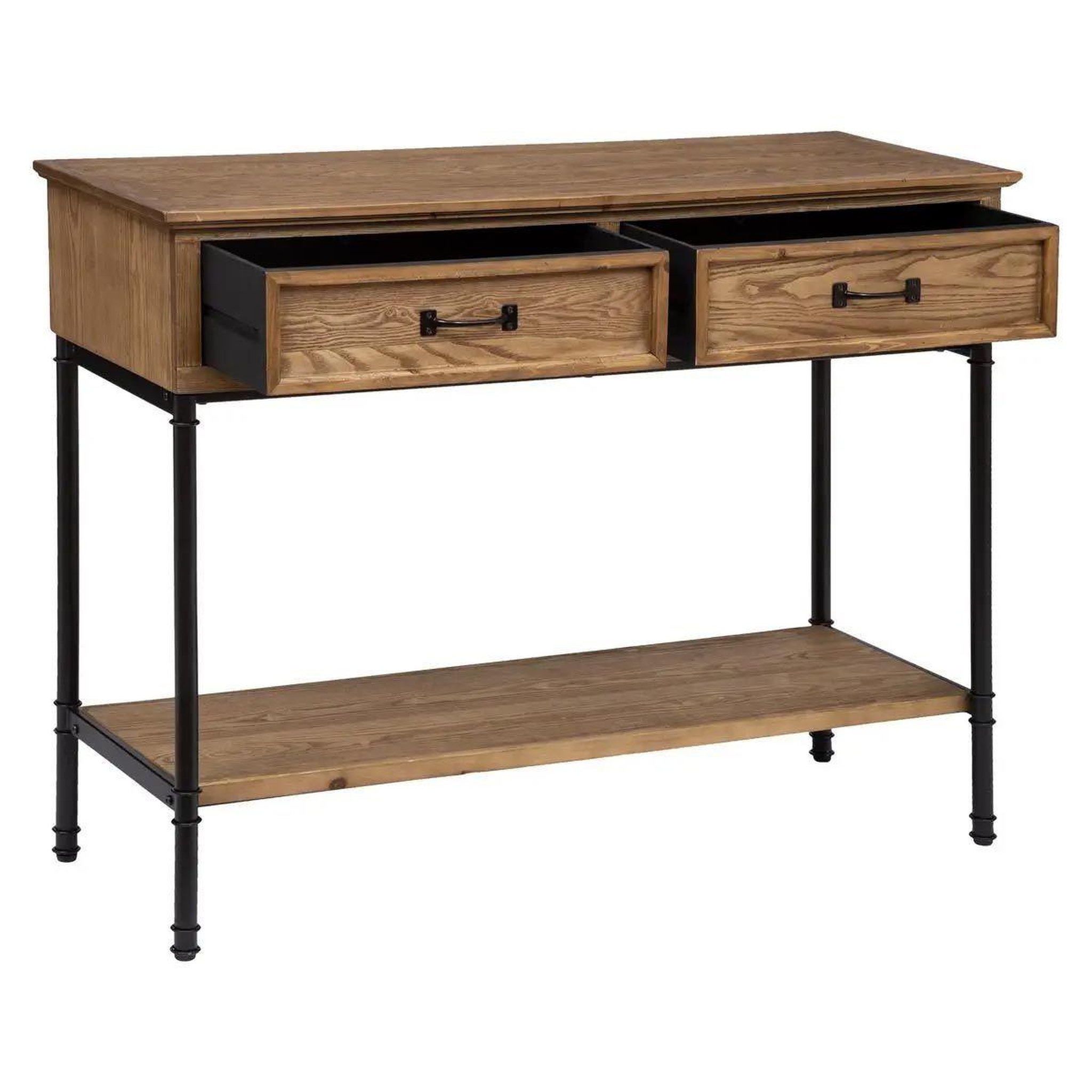 Voir la diapositive 2 : ATMOSPHERA Console 2 tiroirs design  danik  110cm naturel
