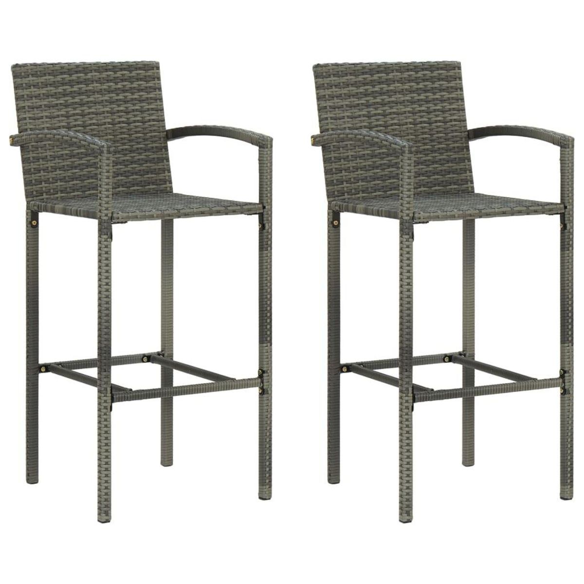 VIDAXL Ensemble de bar de jardin 3 pcs Gris