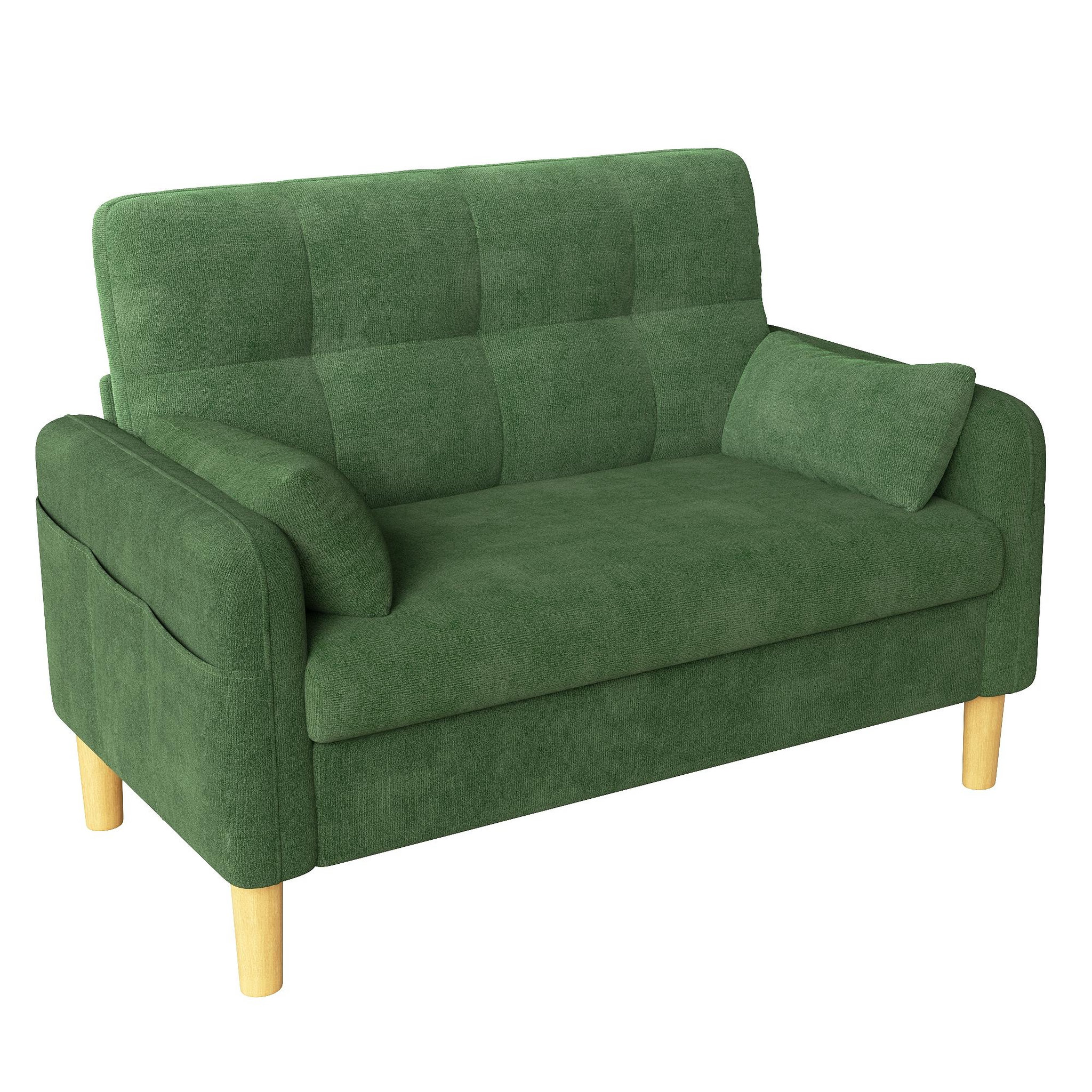 Voir la diapositive 6 : MERAX Canapé 2 places compact avec 2 coussins rangement latéral tissu chenille