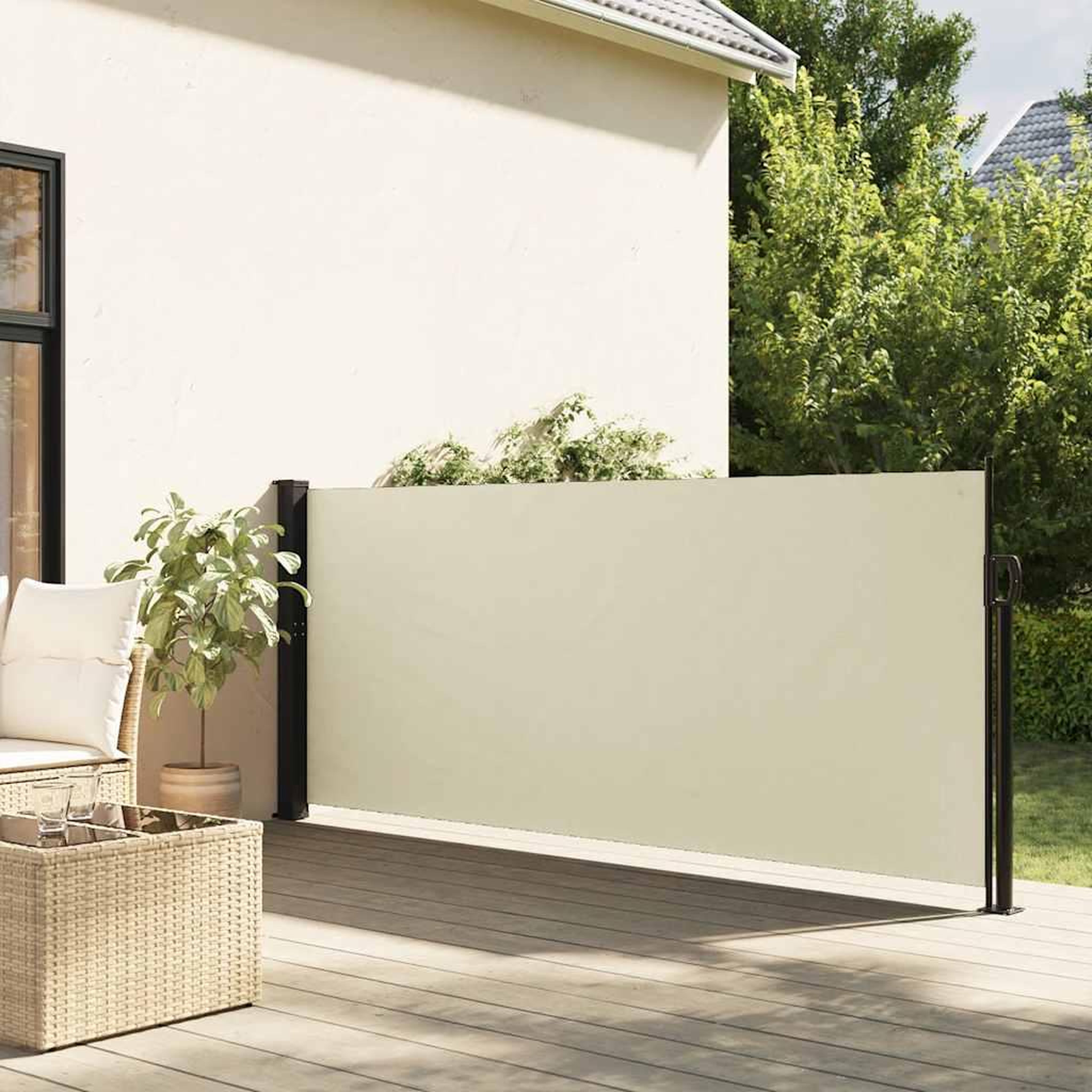 VIDAXL Auvent lateral retractable creme 100x500 cm