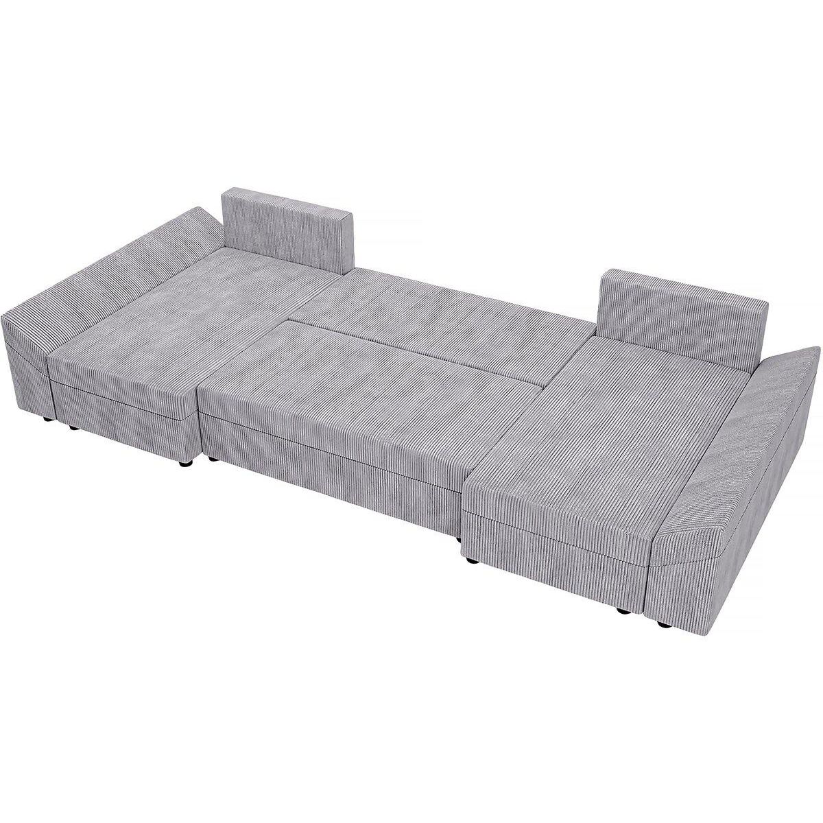 Habitat et Jardin Canapé panoramique  Vaugirard  en velours côtelé - 5 places - Gris