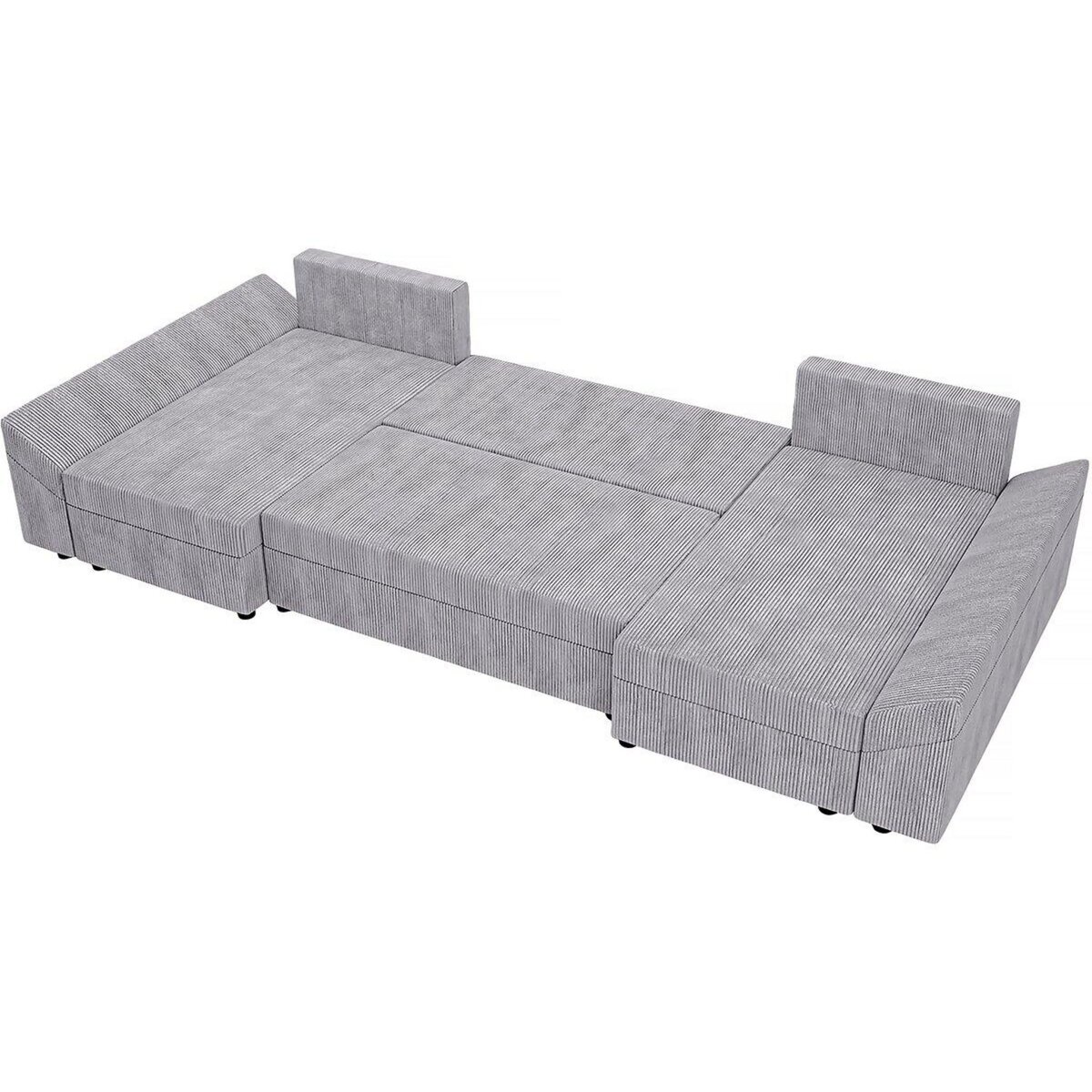 Habitat et Jardin Canapé panoramique  Vaugirard  en velours côtelé - 5 places - Gris