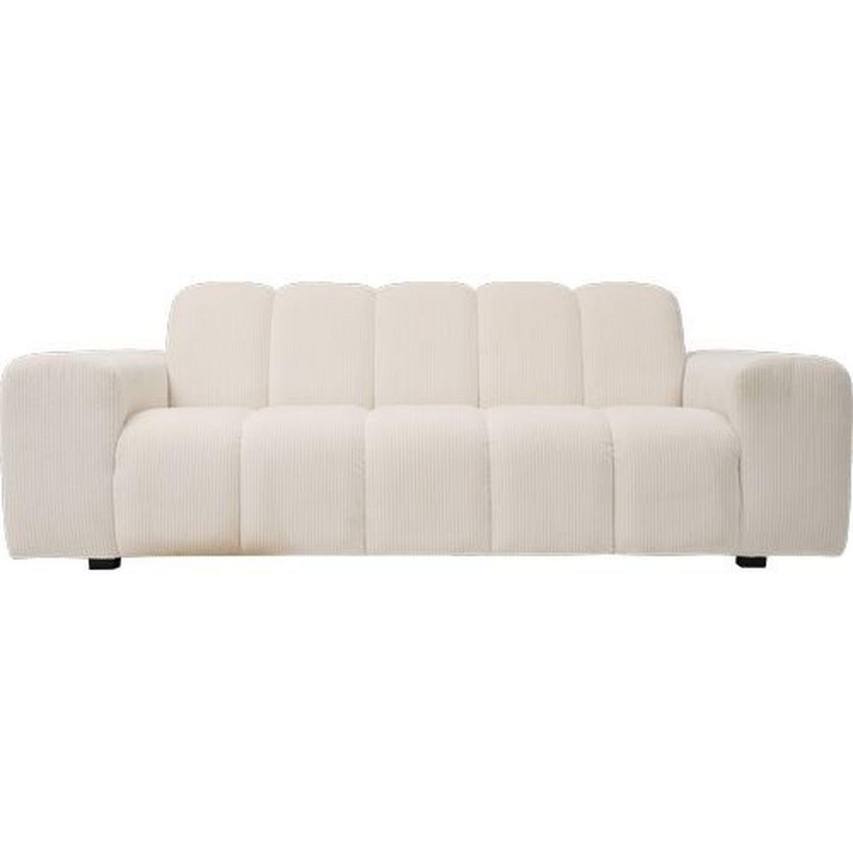 ATMOSPHERA Canapé fixe en tissu côtelé PALMA - 3 places - Ivoire