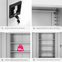 Voir la diapositive 4 : tectake Armoire de classement en métal en acier lâqué époxy gris