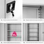Voir la diapositive 4 : tectake Armoire de classement en métal en acier lâqué époxy gris