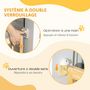 Voir la diapositive 6 : PAWHUT Barrière de sécurité animaux - longueur réglable dim. 60,5-102 cm - porte verrouillable, ouverture double sens - bois de pin