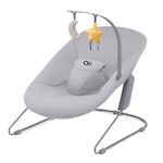 KINDERKRAFT Transat bebe confortable avec arche de jeu amovible. Coloris disponibles : Noir