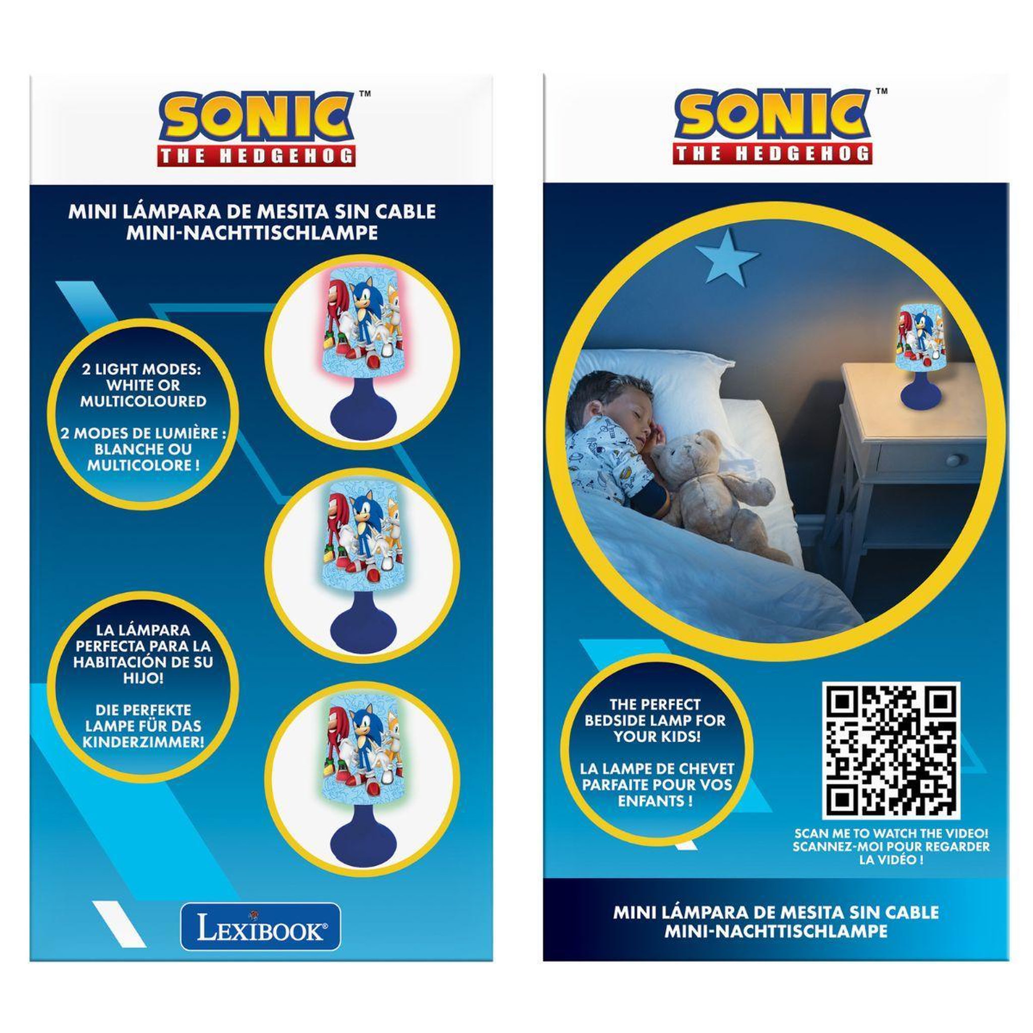 Voir la diapositive 4 : Lexibook Mini lampe de chevet veilleuse sans fil Sonic