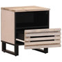 Voir la diapositive 2 : VIDAXL Table de chevet 40x34x46 cm bois de manguier massif blanchi