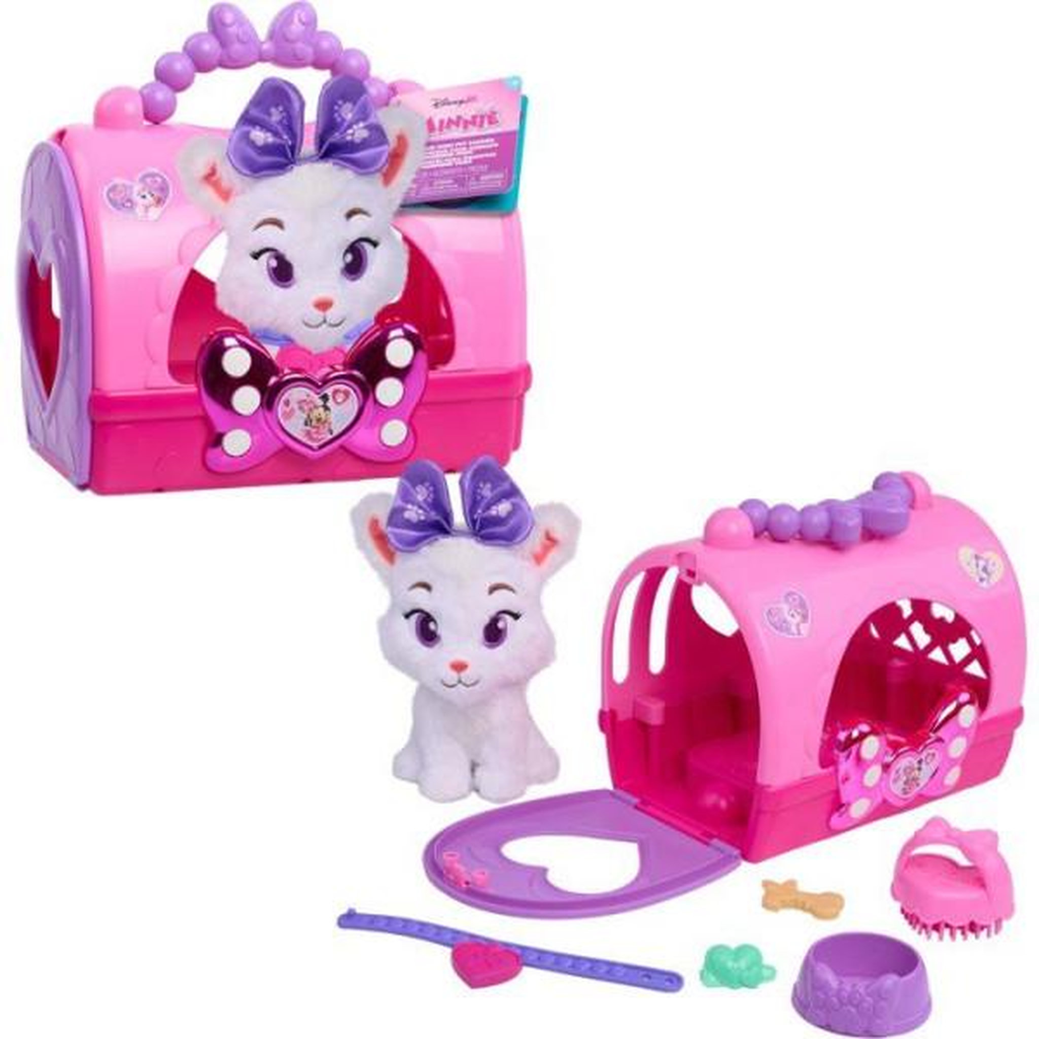 DISNEY Sac de transport pour animaux - DISNEY - Minnie Mouse - Peluche chat incluse - 4 accessoires